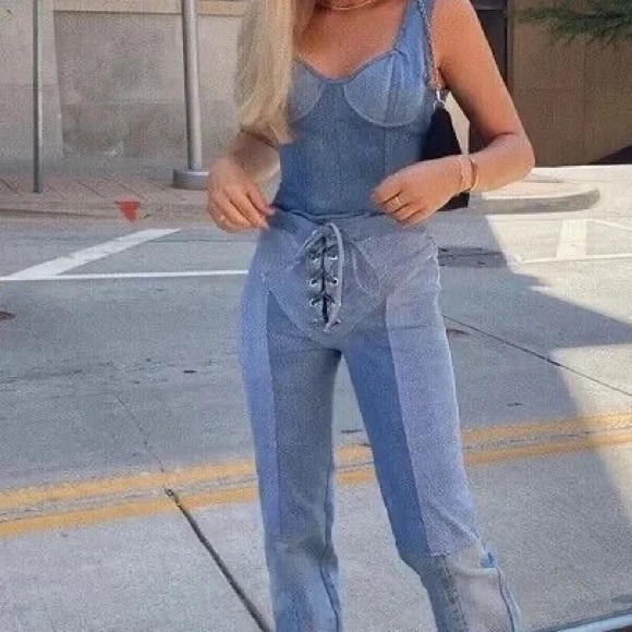 EB DENIM lace up bustier top - Picture 4 of 6